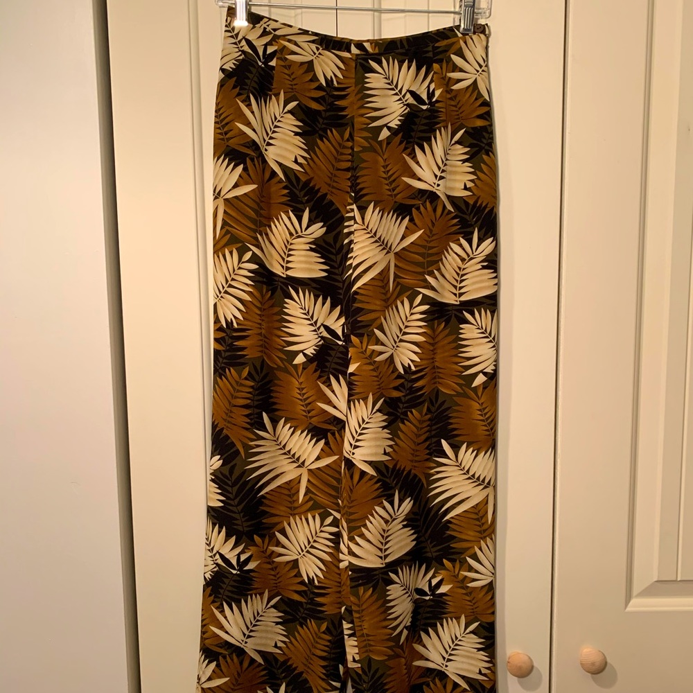 Elegant silk wide leg trousers